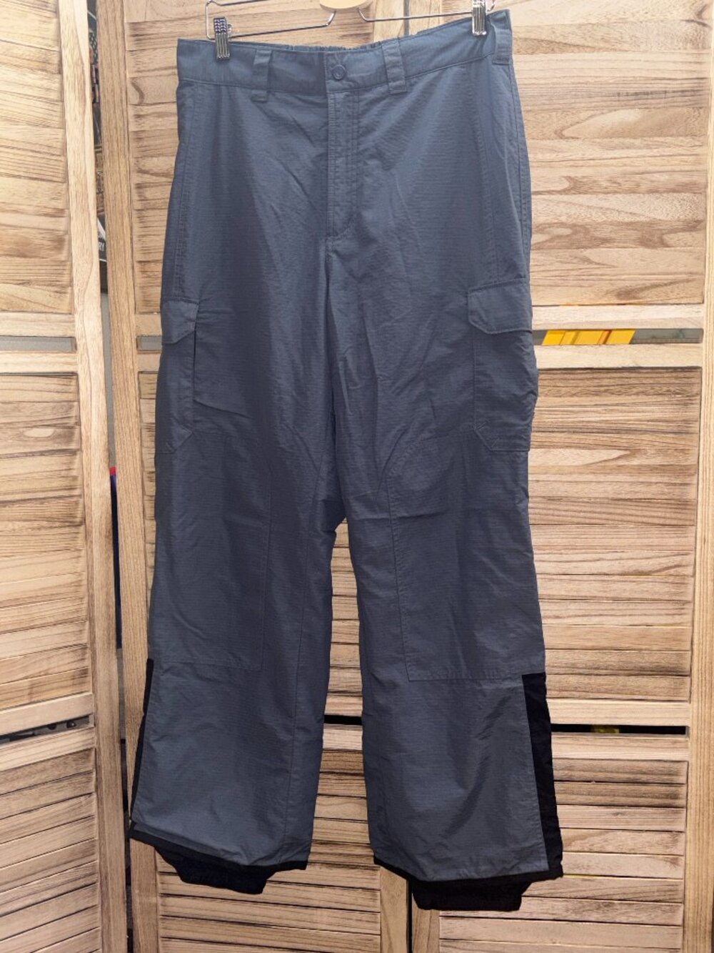 Columbia Men's Cargo Snow Pants M Slate Blue Grey Mesh Lined Ski Snowboard